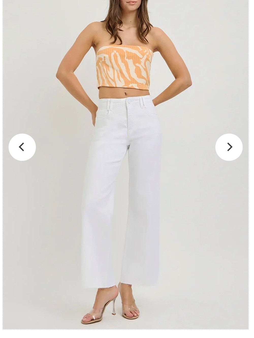 White wide leg jeans